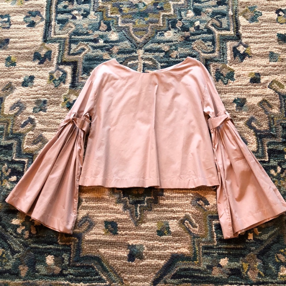 Free People Blush Button Back Blouse